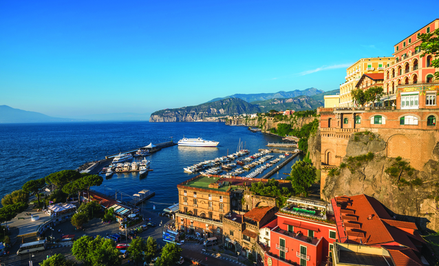 Sorrento - a village surrounded by mountain cliffs and sea