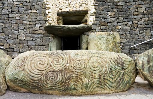 Carved stone at Newgrange and Knowth in Ireland
